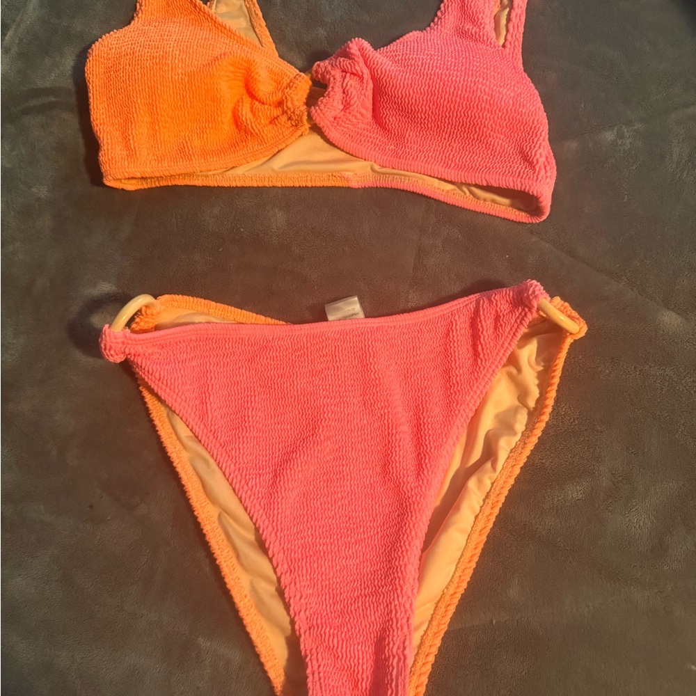 Colorful Bikini Set - Orange and Pink